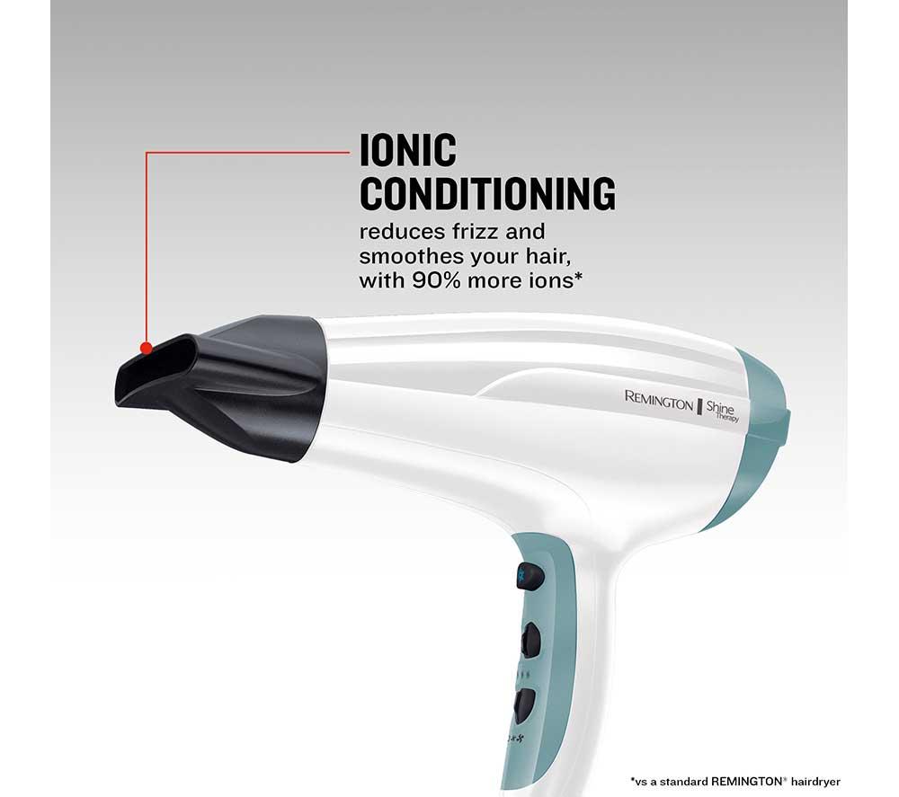 REMINGTON Shine Therapy D5216 Hair Dryer - White & Teal image number 4 of 9