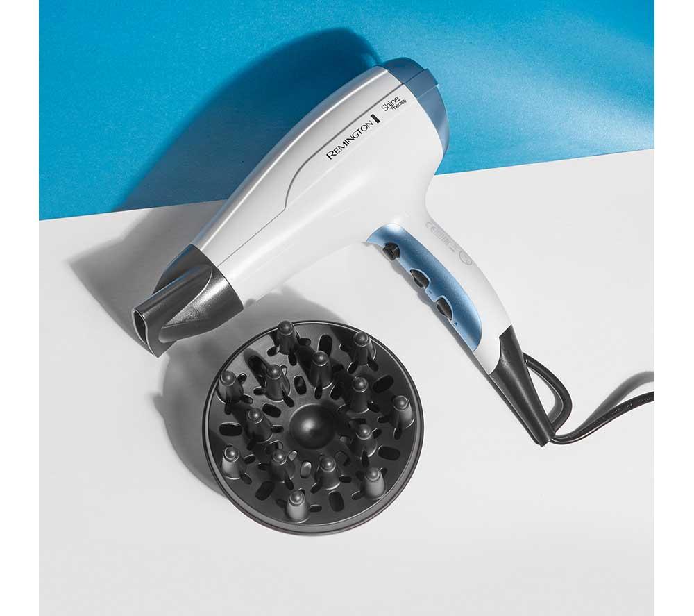 REMINGTON Shine Therapy D5216 Hair Dryer - White & Teal image number 7 of 9