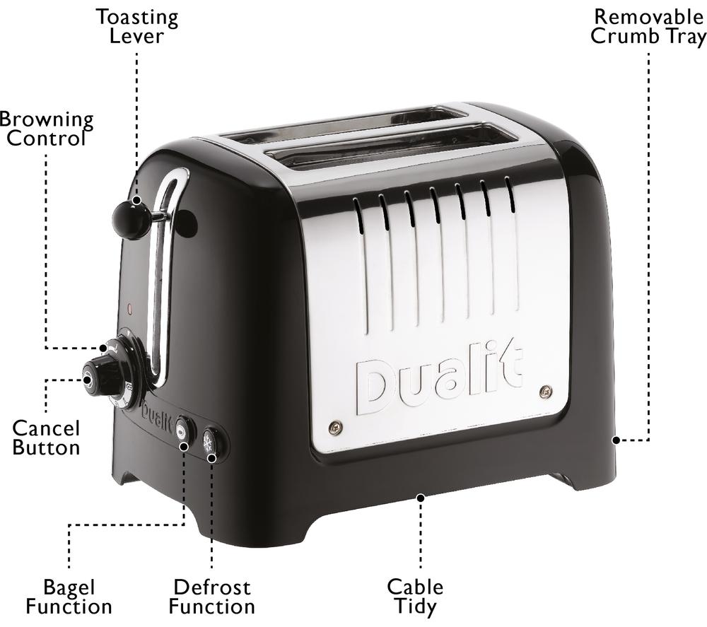 DUALIT Lite 26205 2-Slice Toaster &ndash; Black image number 7 of 8