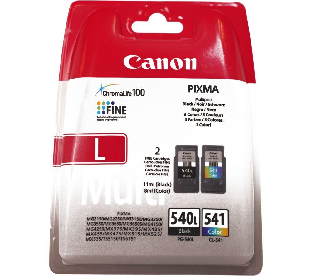 CANON PG-540L & CL-541 Black & Tri-colour Ink Cartridges - Twin Pack, Black & Tri-colour