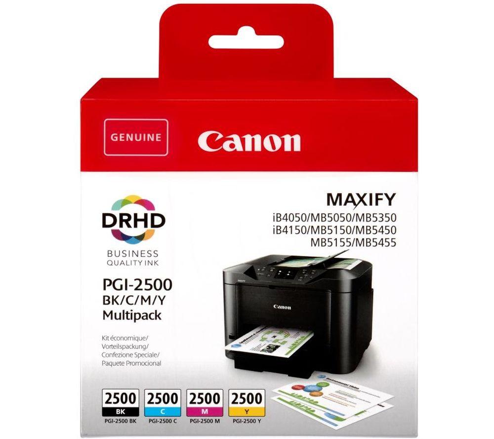 Buy CANON PGI-2500 Cyan, Magenta, Yellow & Black Ink Cartridges – Multipack