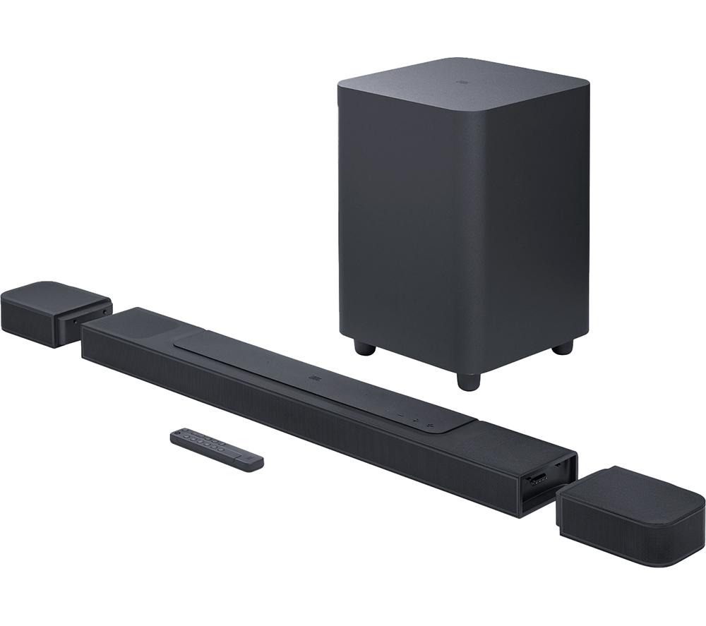 JBL Bar 1000, Surround Sound Bar for TV with Wireless Subwoofer and 2 x Detachable Wireless Surround Speakers, 880W Output Power, in Black