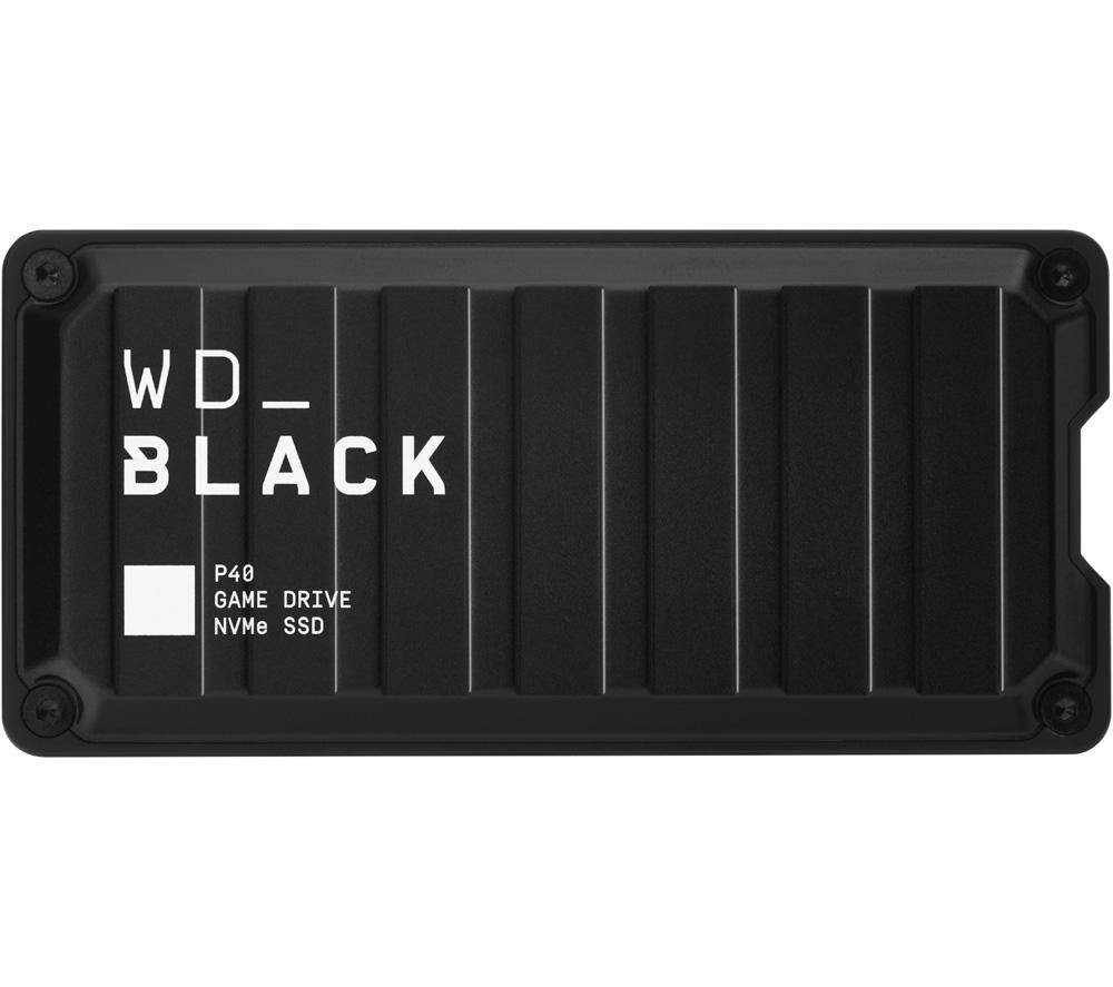 WD_BLACK 500GB P40 Game Drive SSD, External NVMe Solid State Drive up to 2000 MB/s, USB-C USB 3.2 Gen 2x2, Customizable RGB lighting works with Playstation, Xbox, PC, & Mac