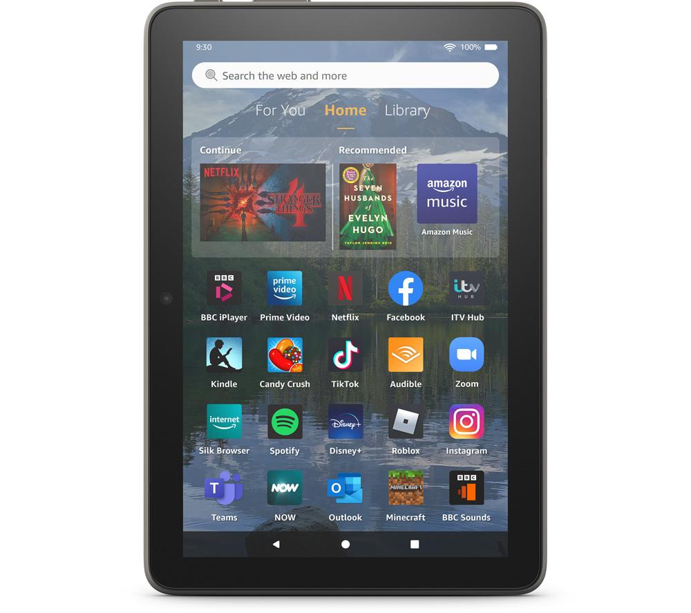 Fire HD 8 Plus tablet | 8-inch HD display, 32 GB, 30% faster processor, 3 GB RAM, wireless charging, 2022 release, without ads, Grey
