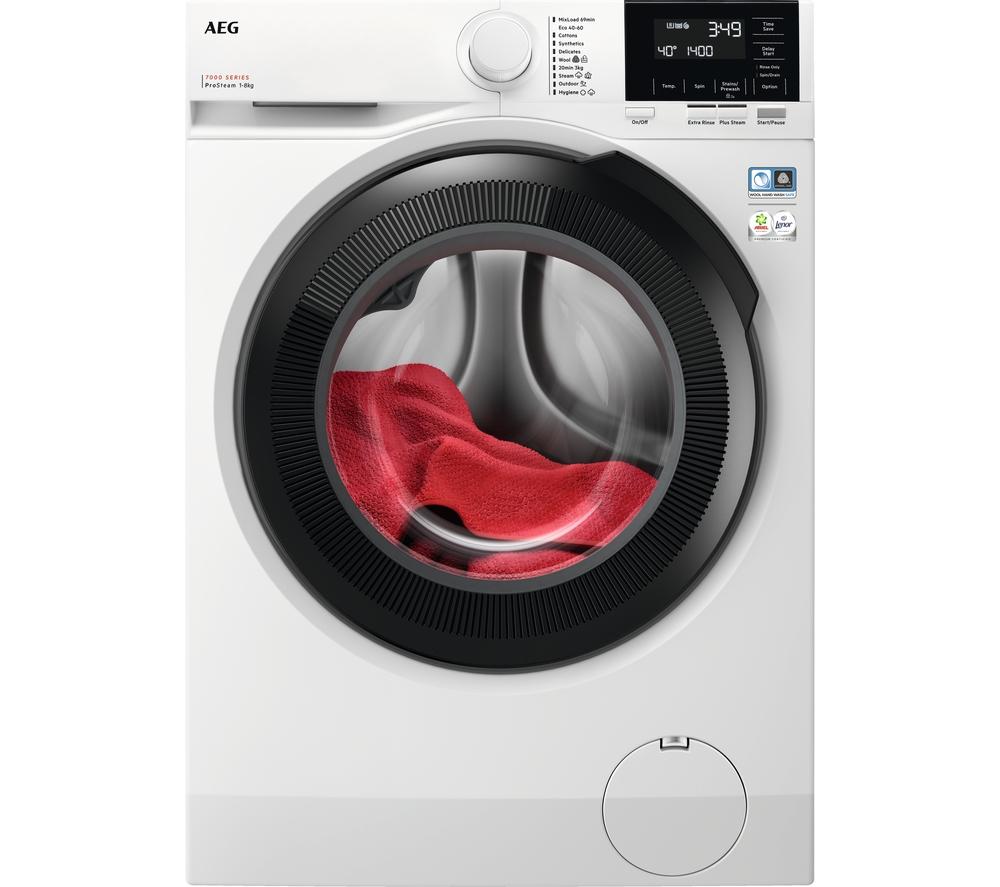 Image of AEG 7000 ProSteam LFR71864B 8 kg 1600 rpm Washing Machine - White, White