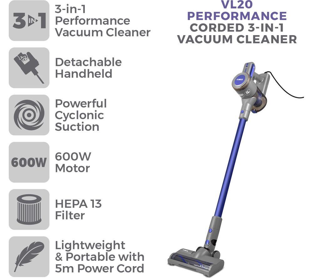 TOWER Pets VL20 Upright Bagless Vacuum Cleaner - Peri Purple image number 3 of 13