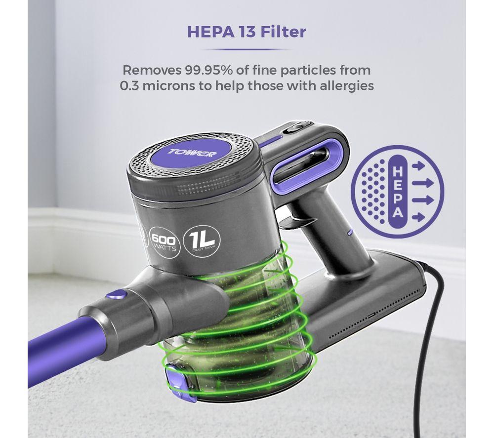 TOWER Pets VL20 Upright Bagless Vacuum Cleaner - Peri Purple image number 7 of 13