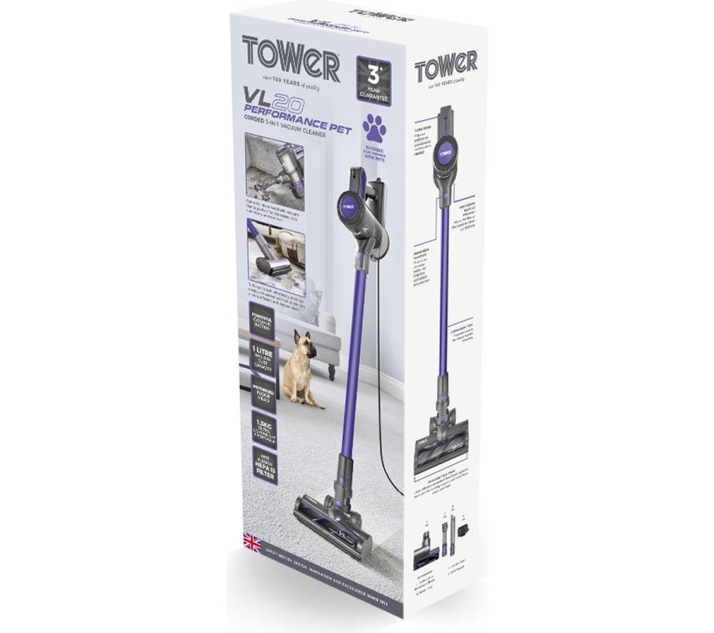 TOWER Pets VL20 Upright Bagless Vacuum Cleaner - Peri Purple image number 10 of 13