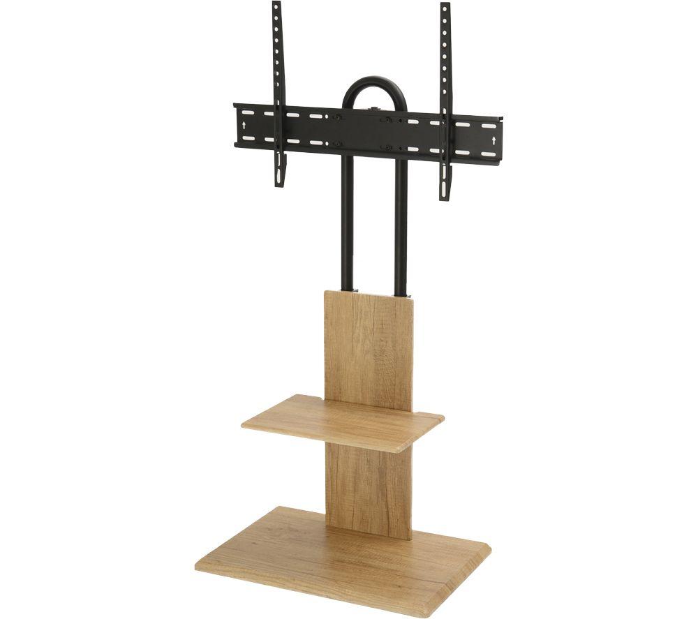 TTAP FS-2-OAK 640 mm TV Stand with Bracket - Black & Oak, Black,Brown