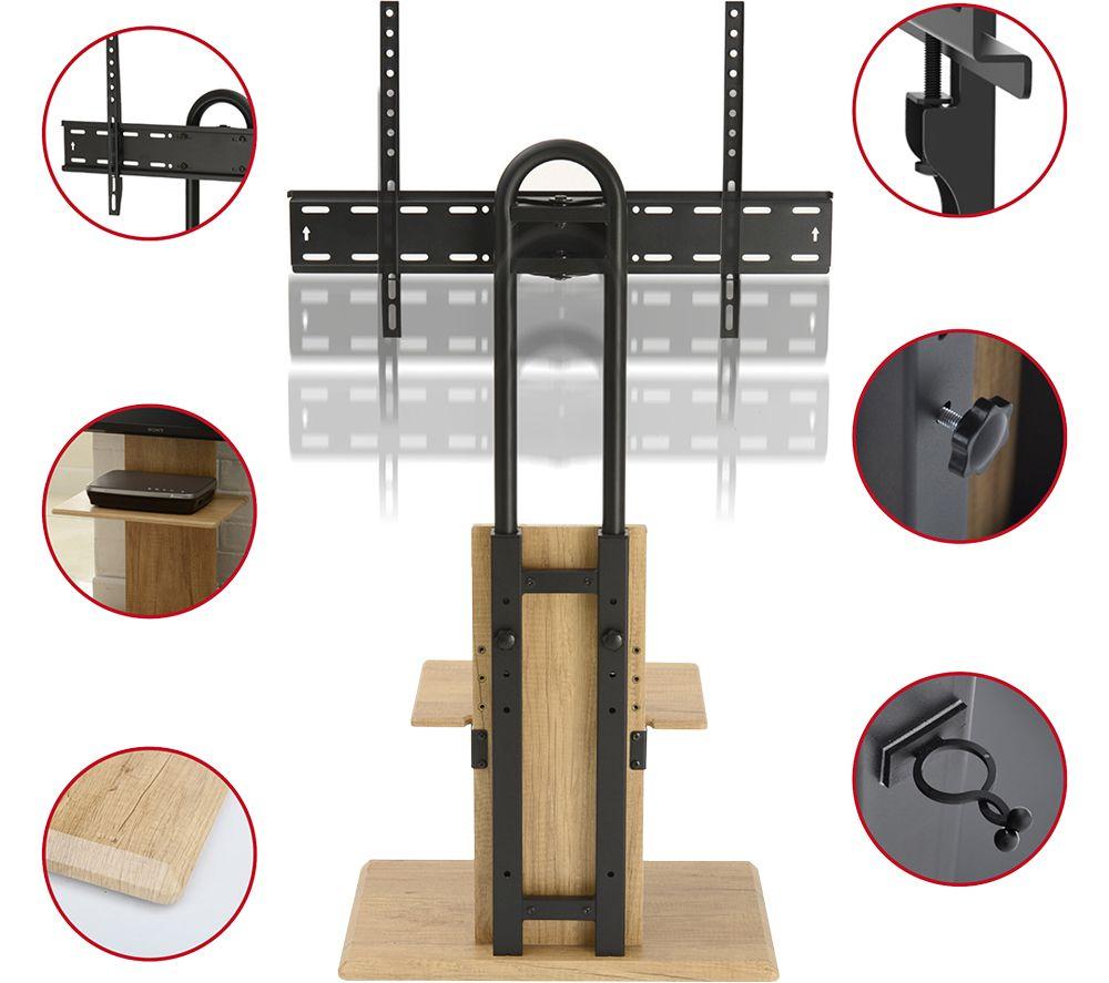 TTAP FS-2-OAK 640 mm TV Stand with Bracket for up to 65" TVs - Black & Oak image number 5 of 6