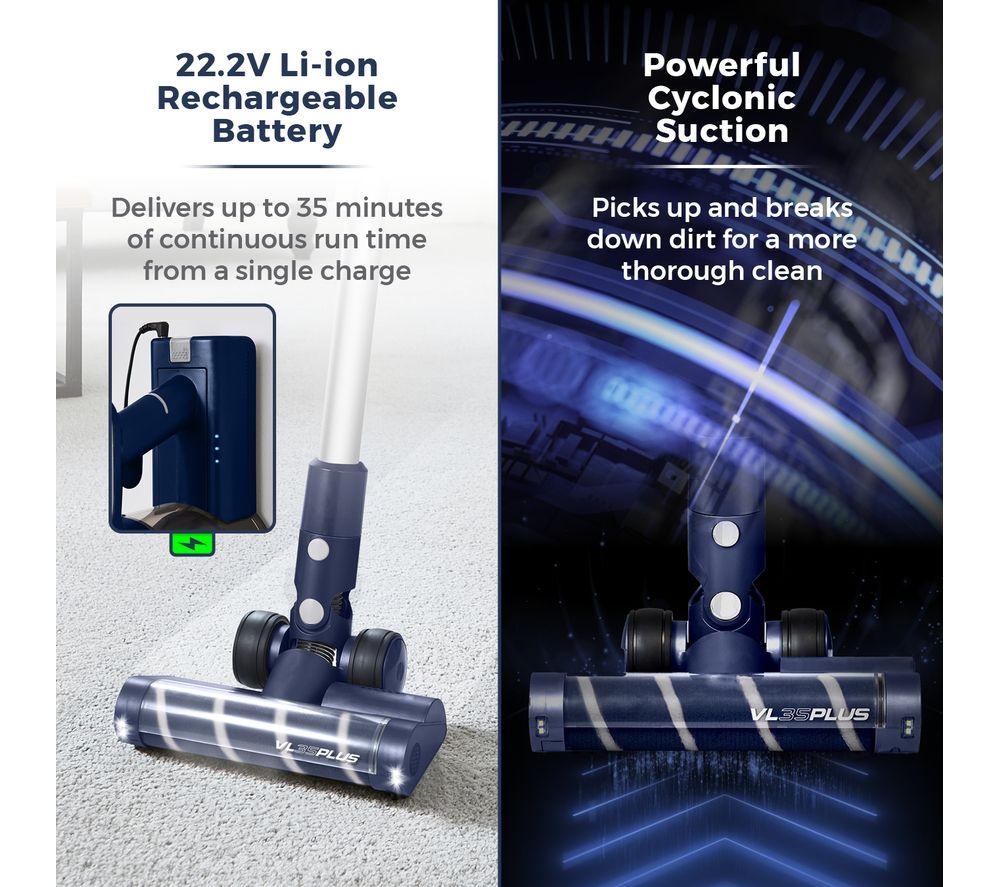 TOWER Plus Anti-Tangle 3-in-1 VL35 Cordless Vacuum Cleaner - Blue & Silver image number 5 of 16