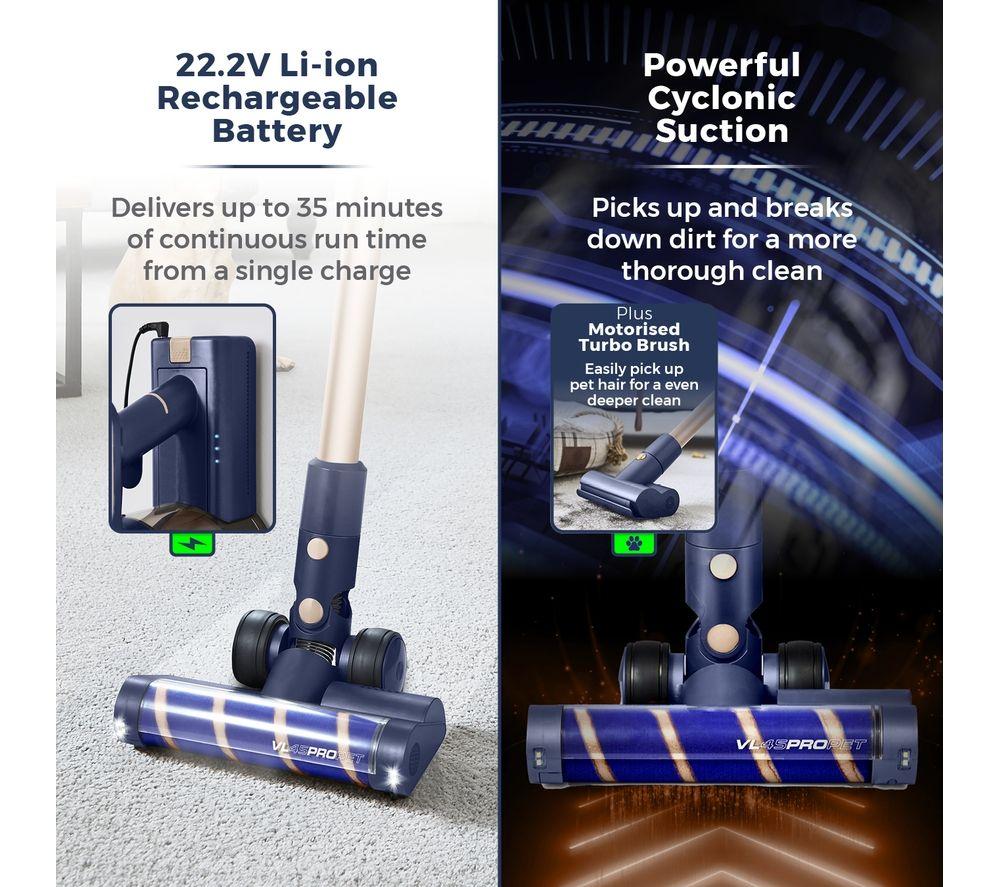 TOWER Pro Pet 3-in-1 VL45 Cordless Vacuum Cleaner - Blue & Gold image number 5 of 17