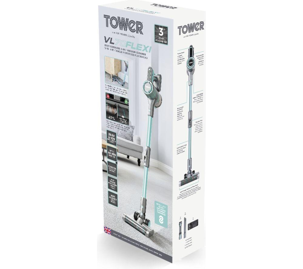 TOWER Flexi 3-in-1 VL70 Cordless Vacuum Cleaner - Aqua & Silver image number 11 of 17