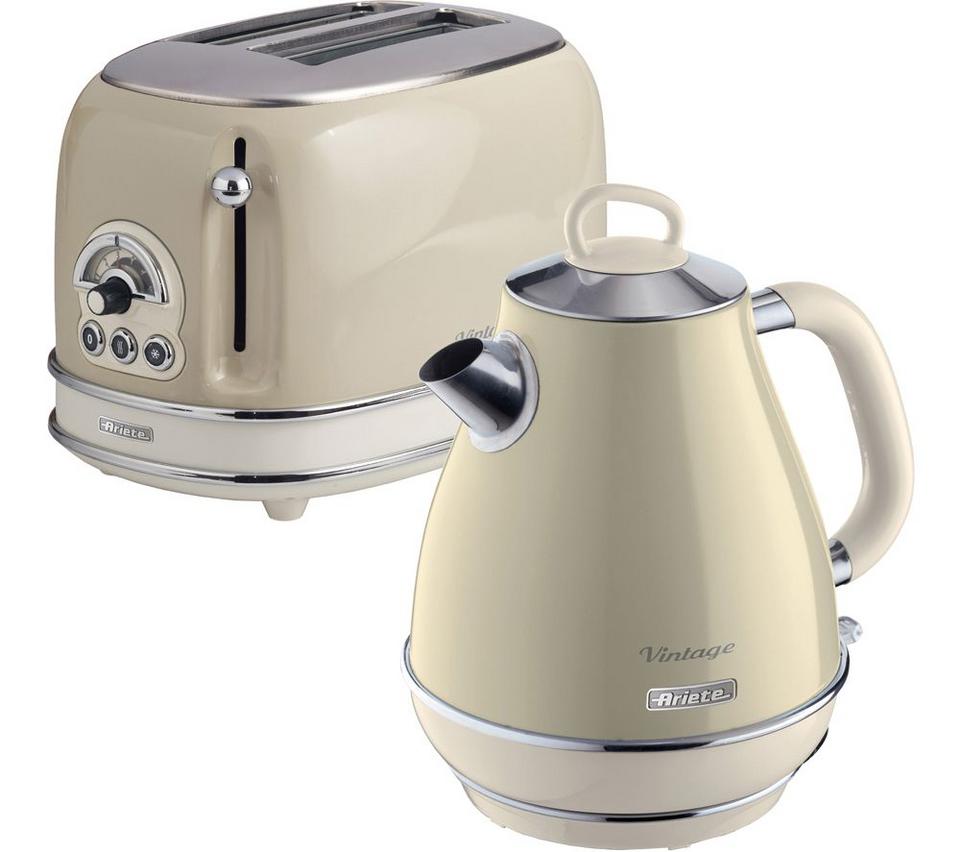 ARIETE ARPK1 Vintage 2-Slice Toaster & Jug Kettle Bundle - Beige