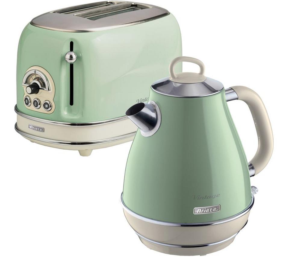ARIETE ARPK2 Vintage 2-Slice Toaster & Jug Kettle Bundle - Green