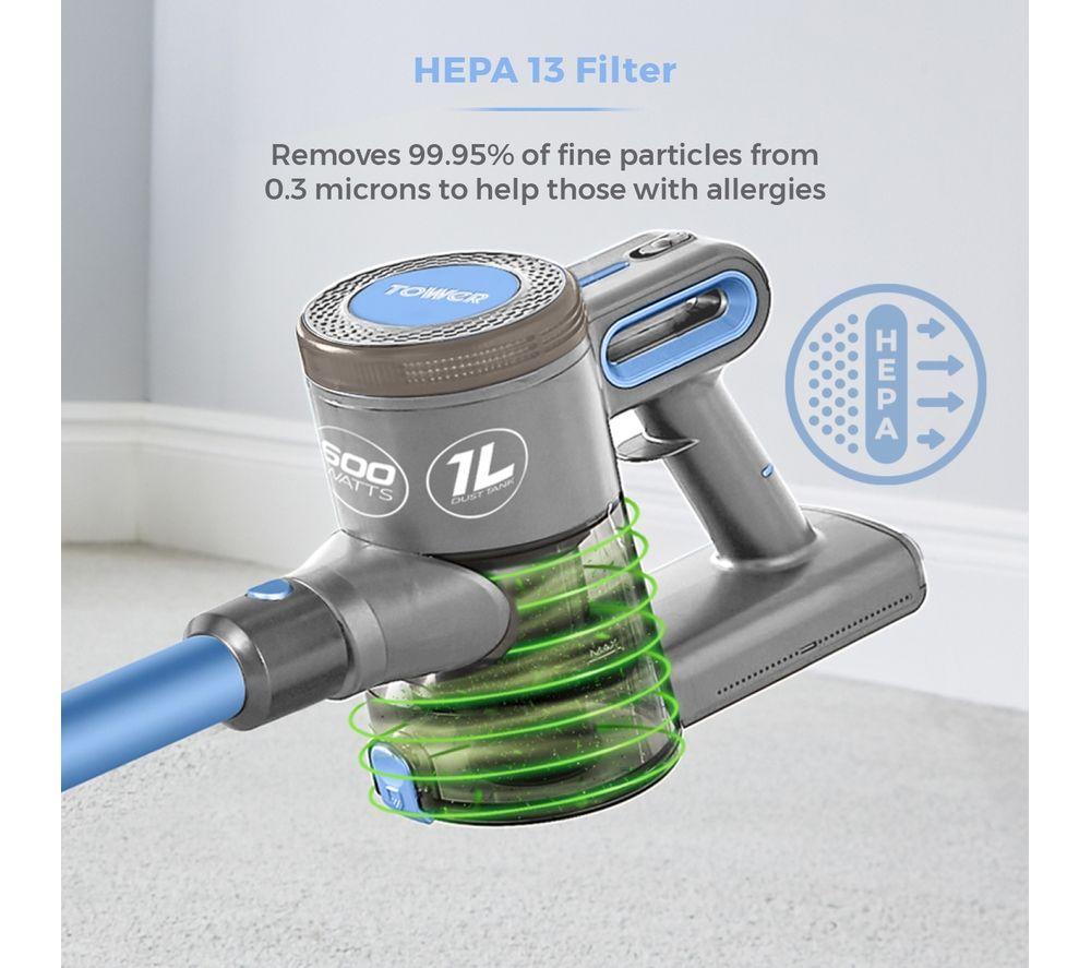 TOWER Performance VL20 Upright Bagless Vacuum Cleaner - Aqua Blue image number 7 of 12