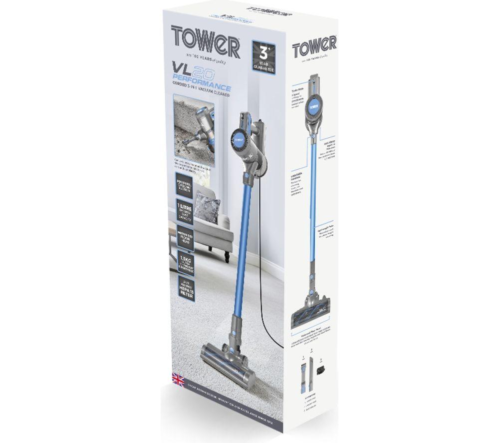 TOWER Performance VL20 Upright Bagless Vacuum Cleaner - Aqua Blue image number 10 of 12