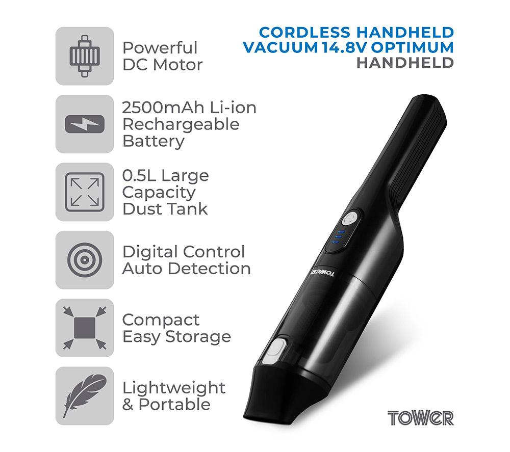 TOWER T527000 Handheld Vacuum Cleaner - Black image number 2 of 17