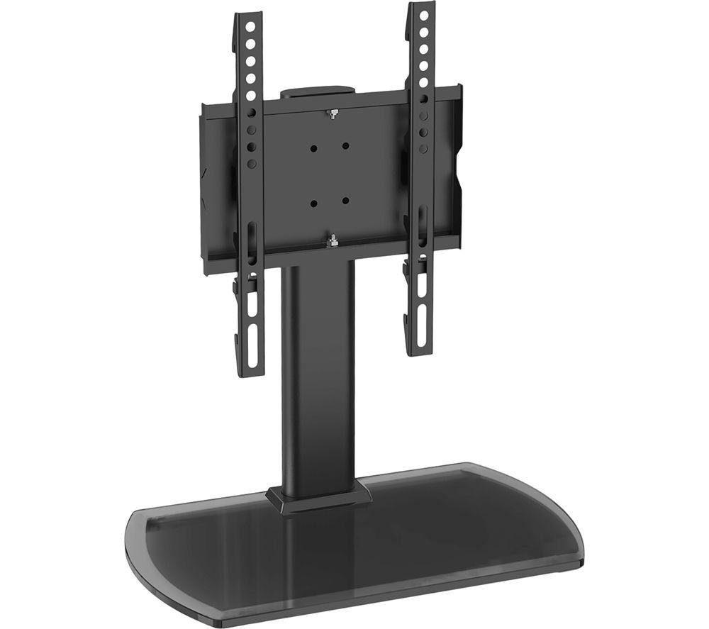 TTAP TT22S 370 mm TV Stand with Bracket - Black Glass, Black