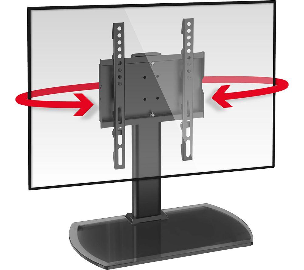 TTAP TT22S 370 mm TV Stand with Bracket for up to 43" TVs - Black Glass image number 6 of 6