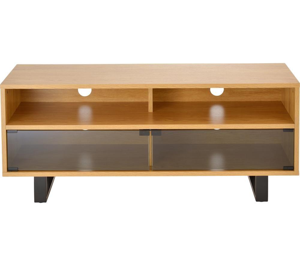 TTAP Verona 1200 mm TV Stand for up to 55" TVs - Oak & Black, Black,Brown