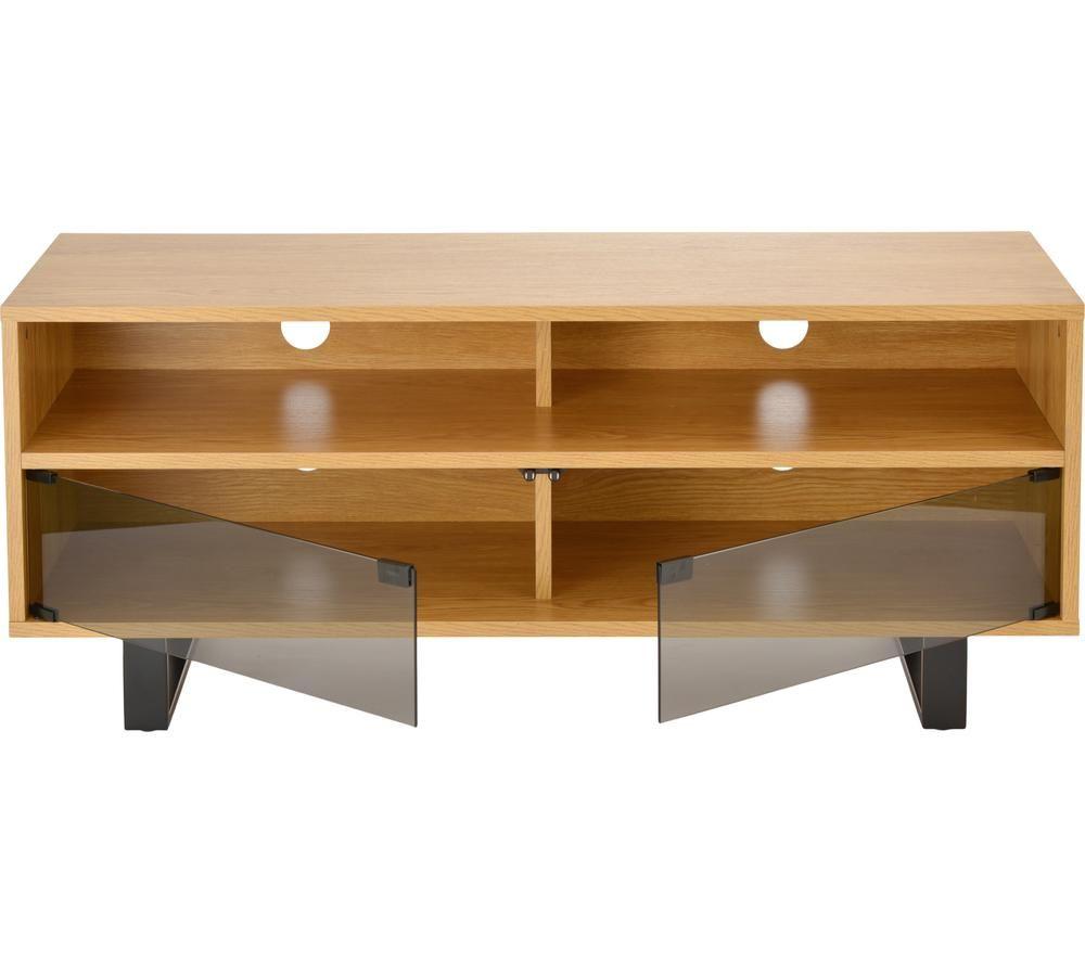 TTAP Verona 1200 mm TV Stand for up to 55" TVs - Oak & Black image number 2 of 6