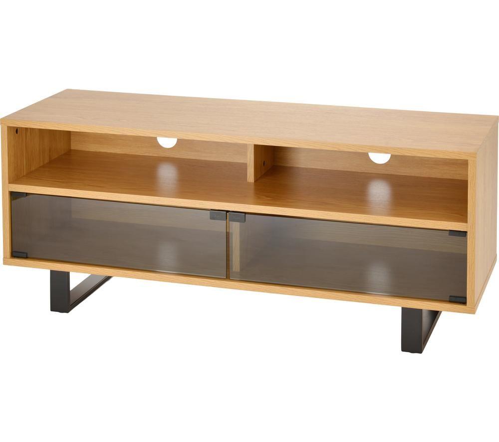 TTAP Verona 1200 mm TV Stand for up to 55" TVs - Oak & Black image number 3 of 6