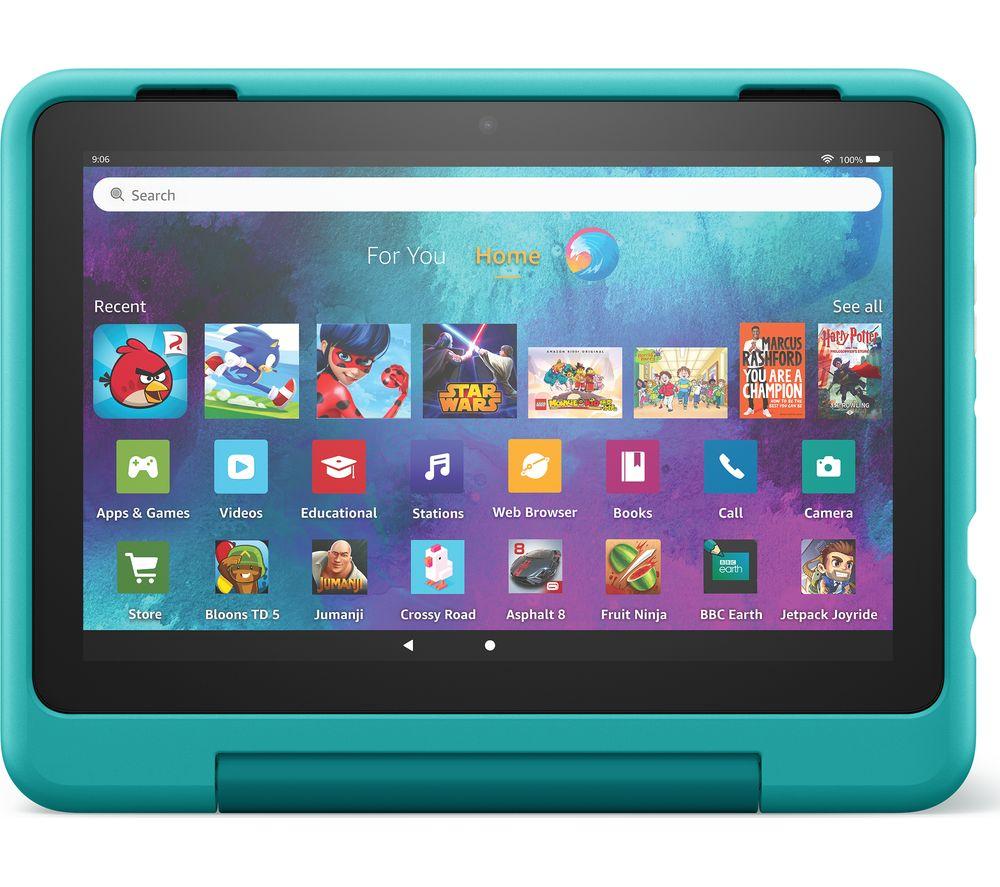 AMAZON Fire HD Pro 8 Kids (ages 6-12) Tablet (2022) - 32 GB, Teal, Blue,Green