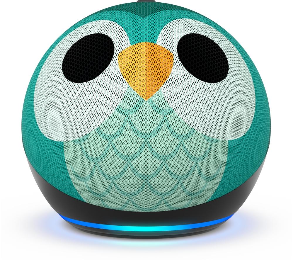 AMAZON Echo Dot Kids (5th Gen) Smart Speaker with Alexa - Owl, Green,Patterned