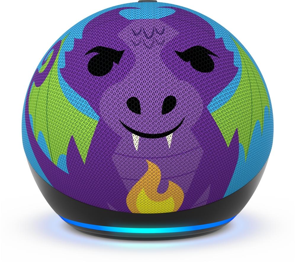 AMAZON Echo Dot Kids (5th Gen) Smart Speaker with Alexa - Dragon, Purple,Patterned