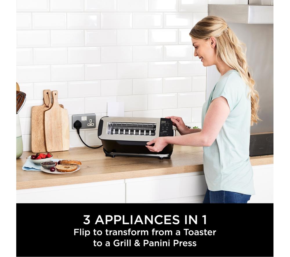 Ninja Foodi 2-in-1 Flip Toaster Goes From Pop-Up Toaster To