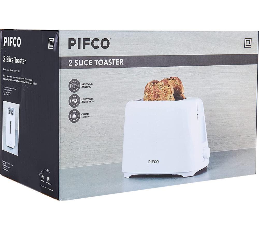 PIFCO Home Essential 204639 2-Slice Toaster - White image number 4 of 4