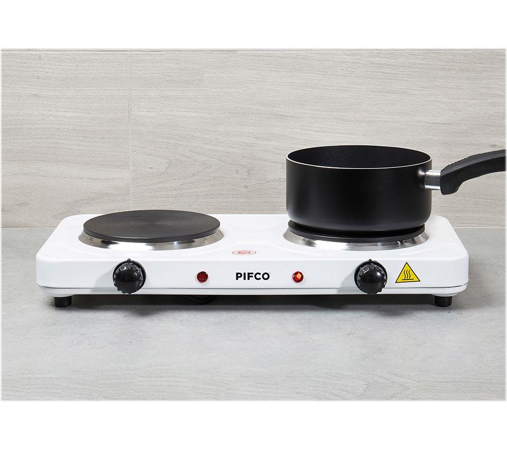 PIFCO 204776 Double Electric Hot Plate - White image number 4 of 4