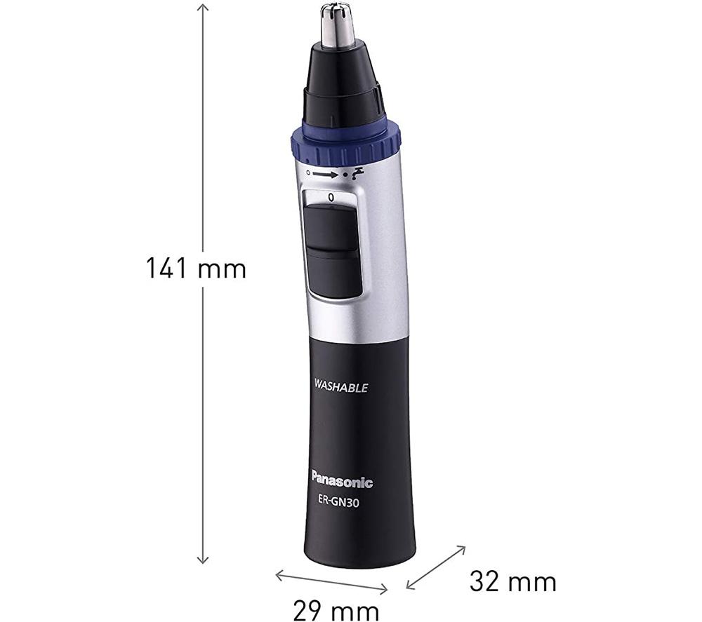 PANASONIC ER-GN30-K503 Wet & Dry Nose & Ear Trimmer - Black & Silver image number 8 of 8