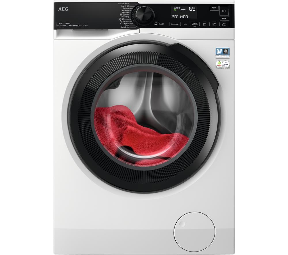 AEG ProSteam LFR74944UD 9 kg 1400 rpm Washing Machine - White & Black