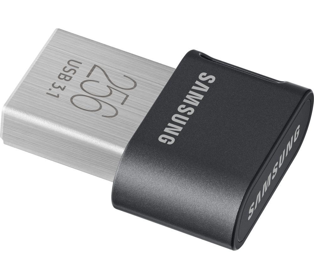 SAMSUNG FIT Plus USB 3.1 Memory Stick - 256 GB, Silver, Silver/Grey