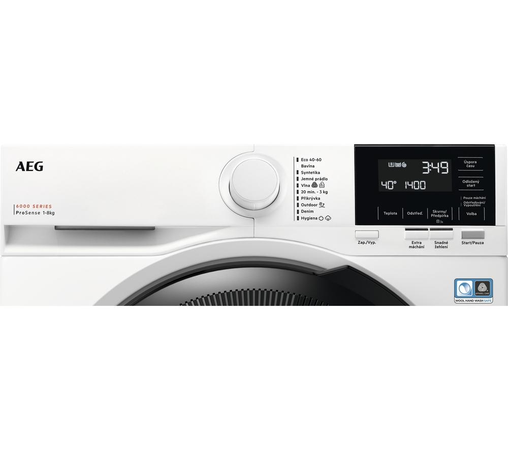 AEG 6000 ProSense LFR61844B 8 kg 1400 Spin Washing Machine - White image number 2 of 11