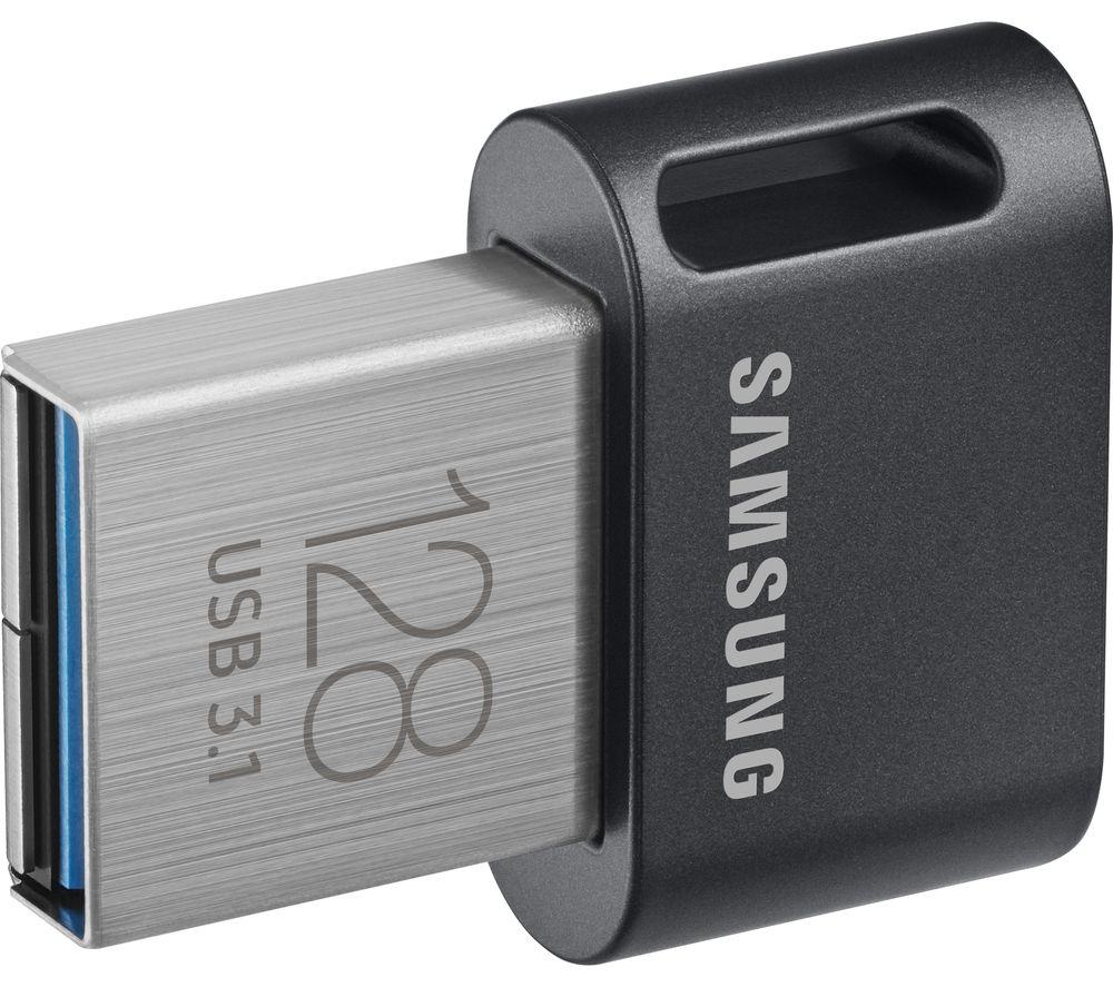 SAMSUNG FIT Plus USB 3.1 Memory Stick - 128 GB, Silver, Silver/Grey