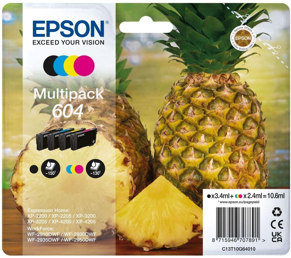 Epson 604 Pineapple Cyan, Magenta, Yellow & Black Ink Cartridges - Multipack, Cyan,Yellow,Black,Magenta
