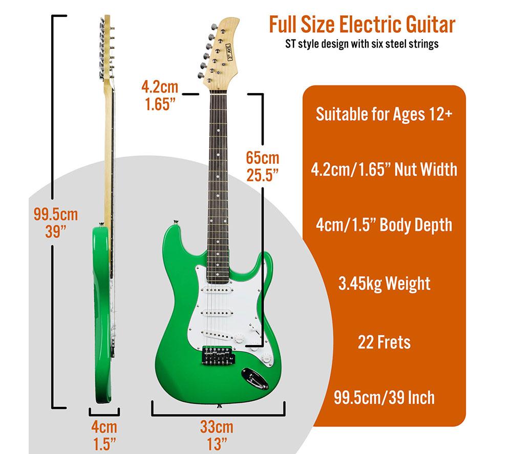 3RD AVENUE Full Size 4/4 Electric Guitar Bundle - Green image number 2 of 6