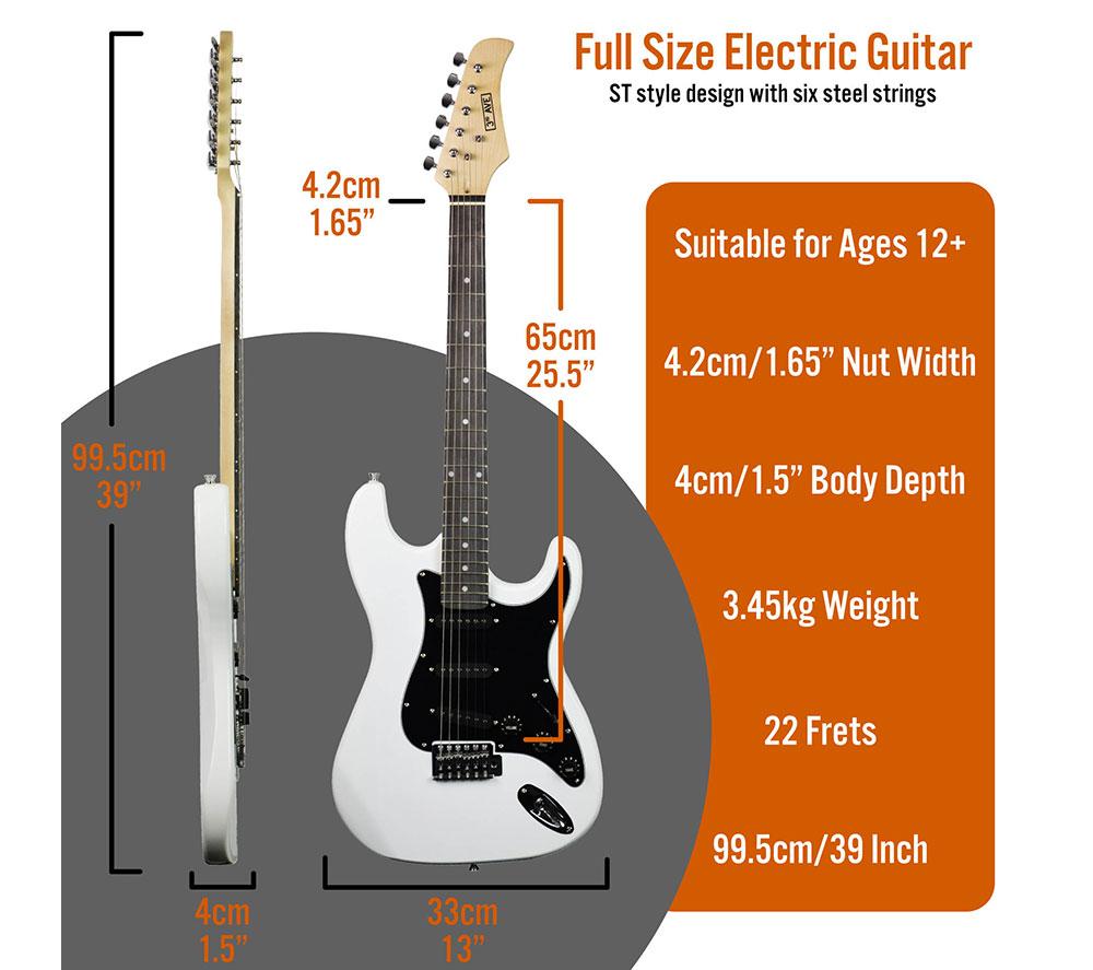 3RD AVENUE Full Size 4/4 Electric Guitar Bundle - White image number 2 of 6