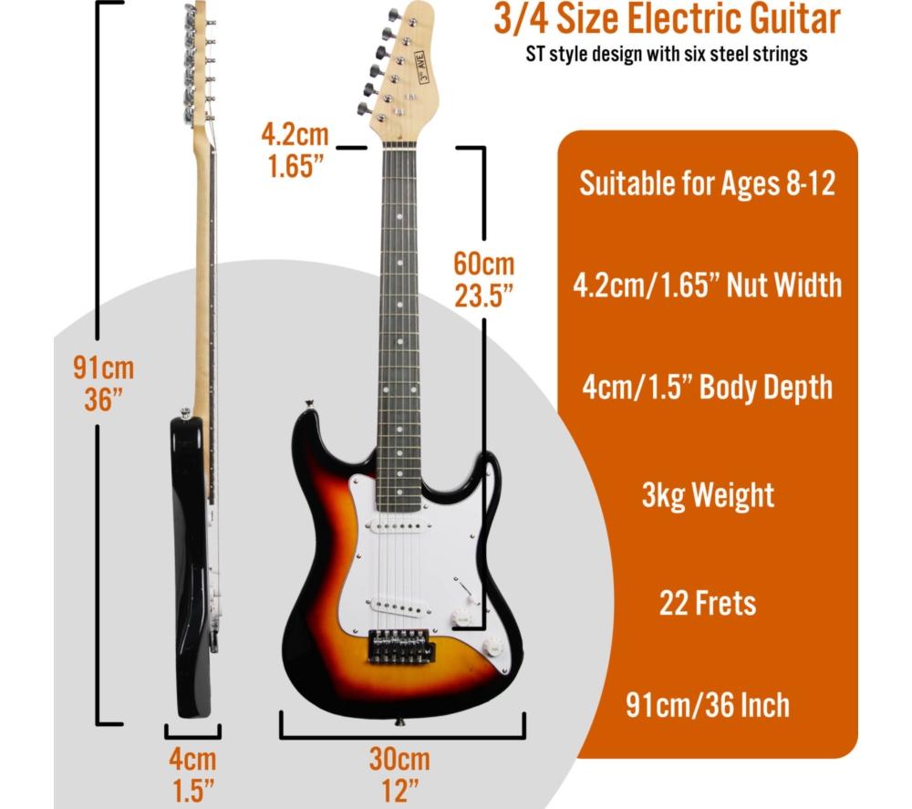 3RD AVENUE 3/4 Size Electric Guitar Bundle - Sunburst image number 2 of 6