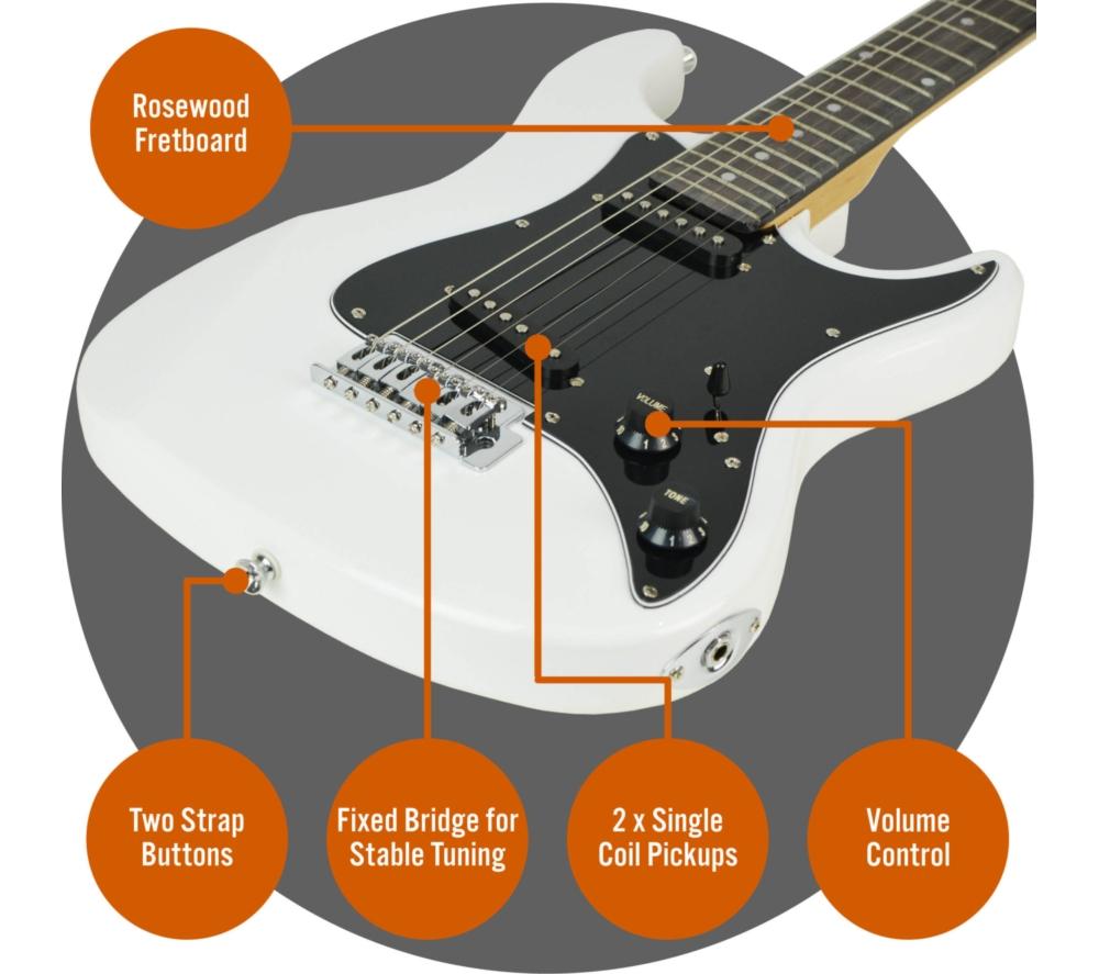 3RD AVENUE 3/4 Size Electric Guitar Bundle - White image number 4 of 6