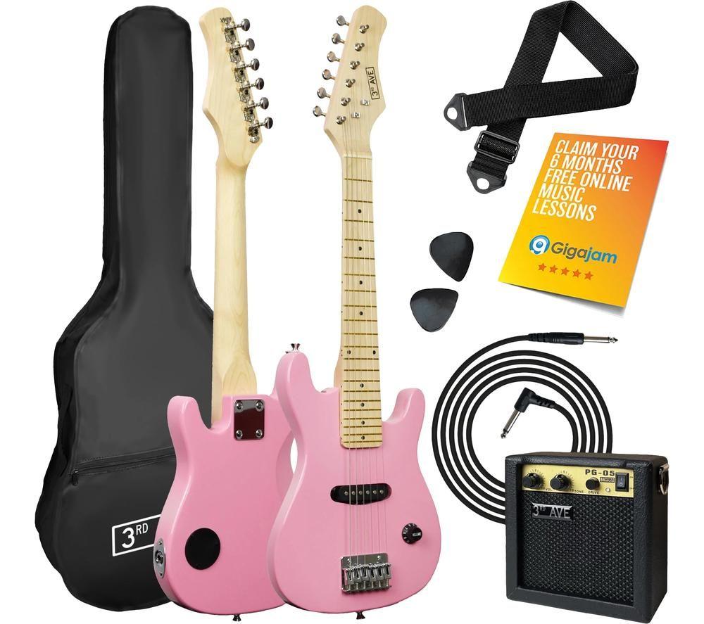 3RD AVENUE STX30PKPK Junior Electric Guitar Bundle - Pink, Pink