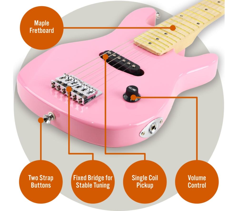 3RD AVENUE 1/4 Size Kids Electric Guitar Bundle - Pink image number 4 of 6
