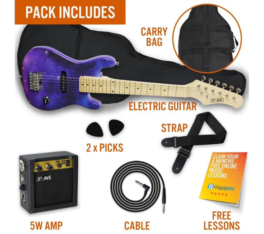 Buy 3RD AVENUE 1/4 Size Kids Electric Guitar Bundle Galaxy Currys