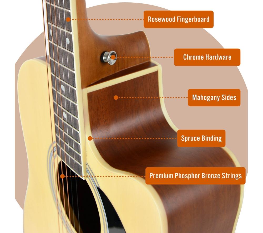 3RD AVENUE MX Cutaway Premium Acoustic Guitar Bundle - Natural image number 4 of 6