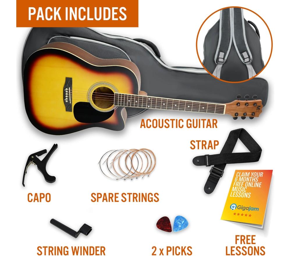3RD AVENUE MX Cutaway Premium Acoustic Guitar Bundle - Sunburst image number 3 of 6