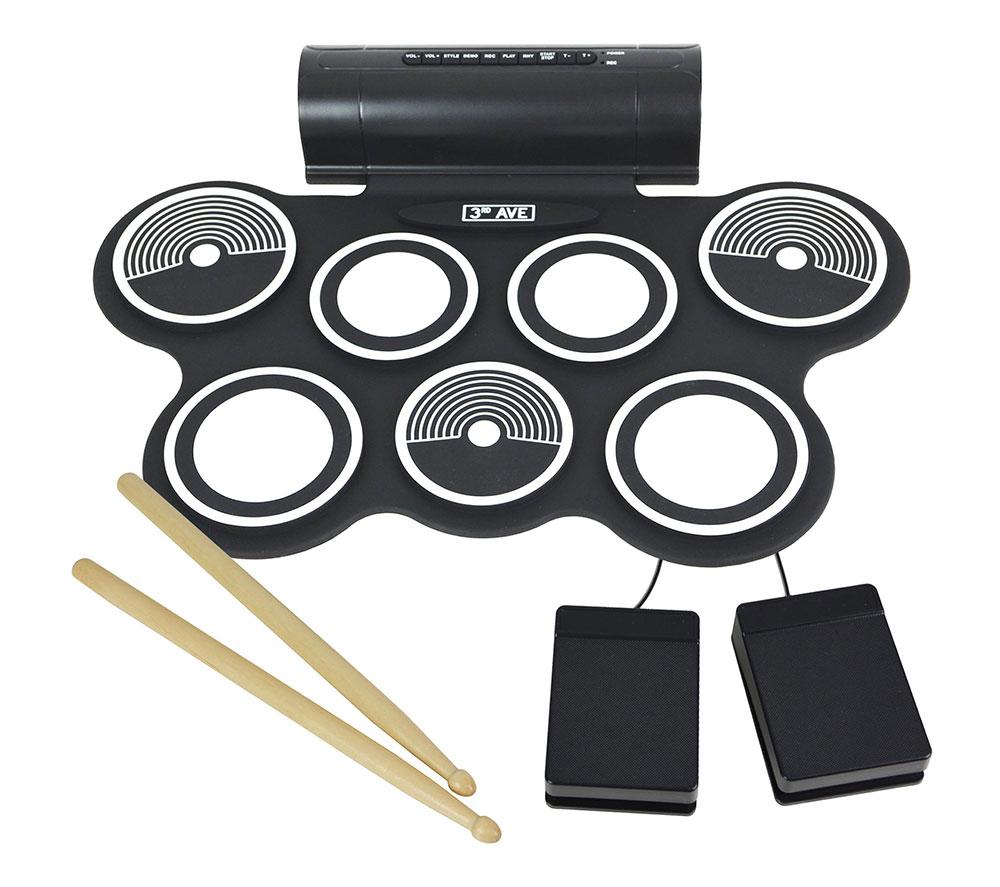 Image of 3RD AVENUE DKR01BK Roll Up Electronic Drum Kit - Black, Black