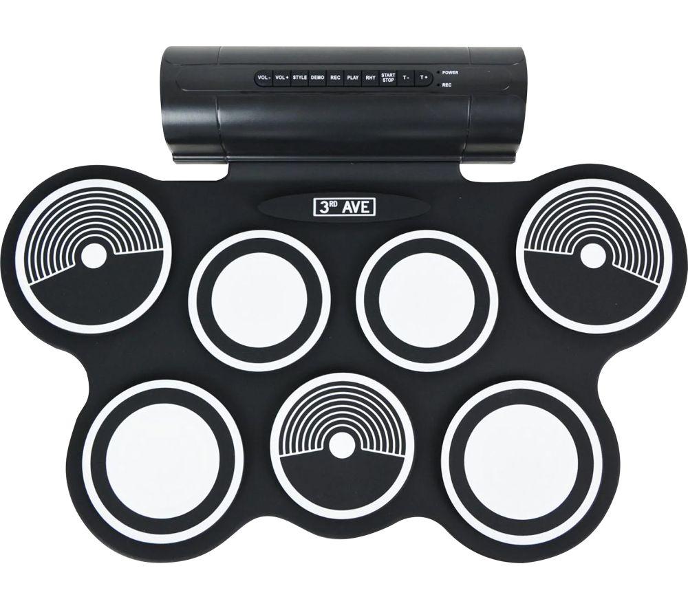 3RD AVENUE Roll Up Portable Electronic Drum Kit - Black image number 2 of 6